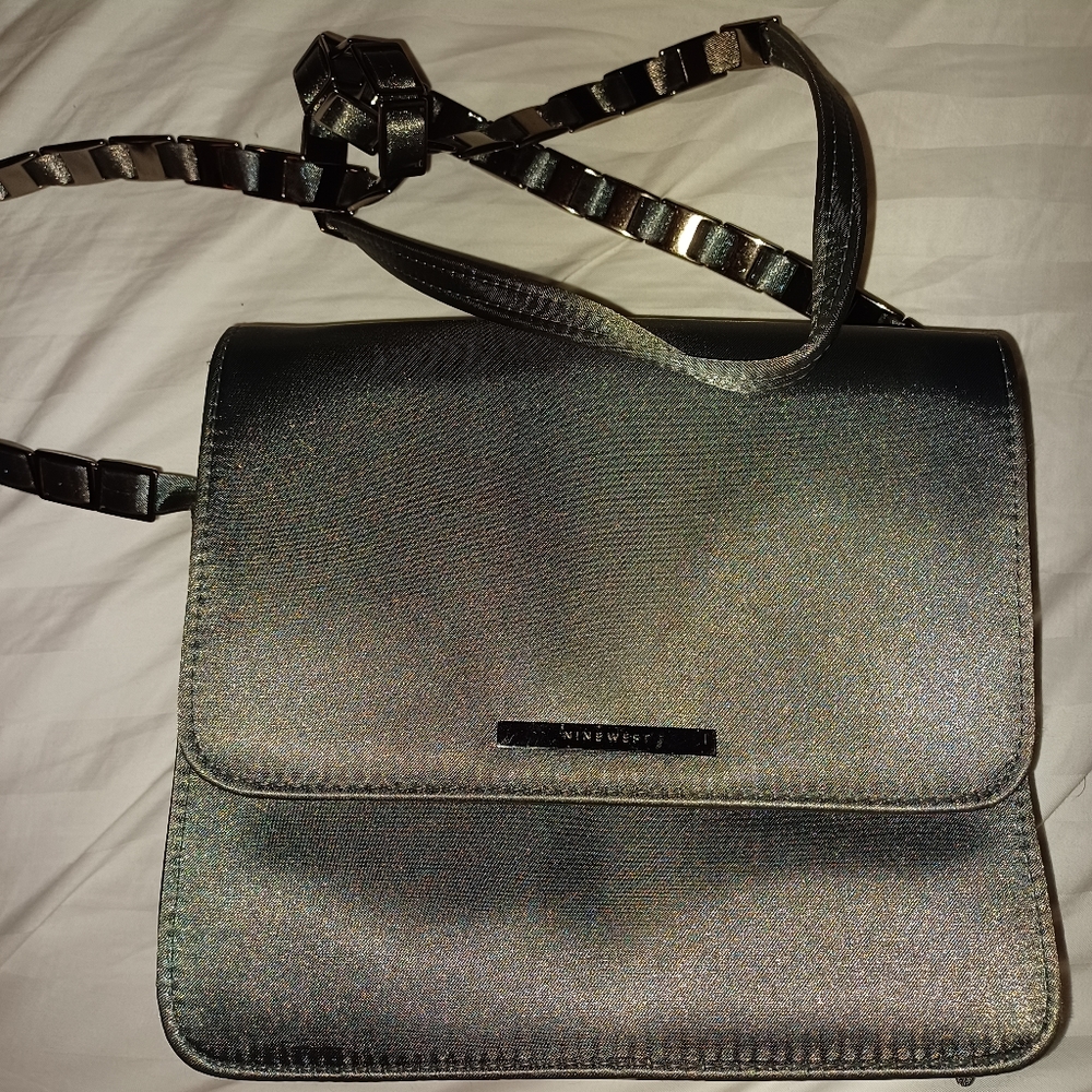 Gray satin Nine west evening bag